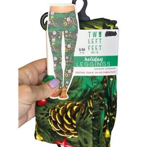 Two Left Feet Holiday Leggings Ornament Overboard Festive Fun‎ Size S/M 4-10